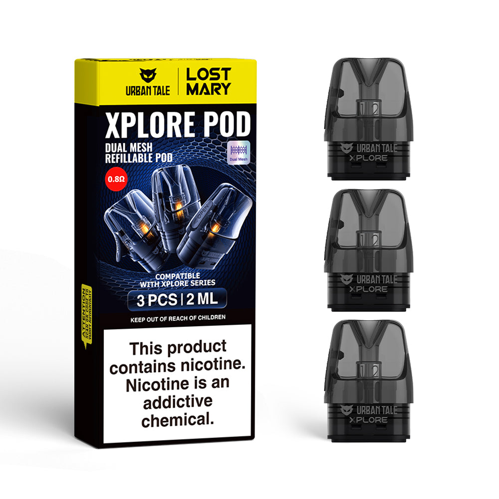 0.8 XPLORE Dual Mesh Refillable Pod 3PK Urban Talex Lost Mary