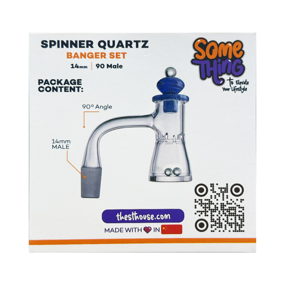 14mm/90 Spinner Quartz Carbcap Balls Banger – Something