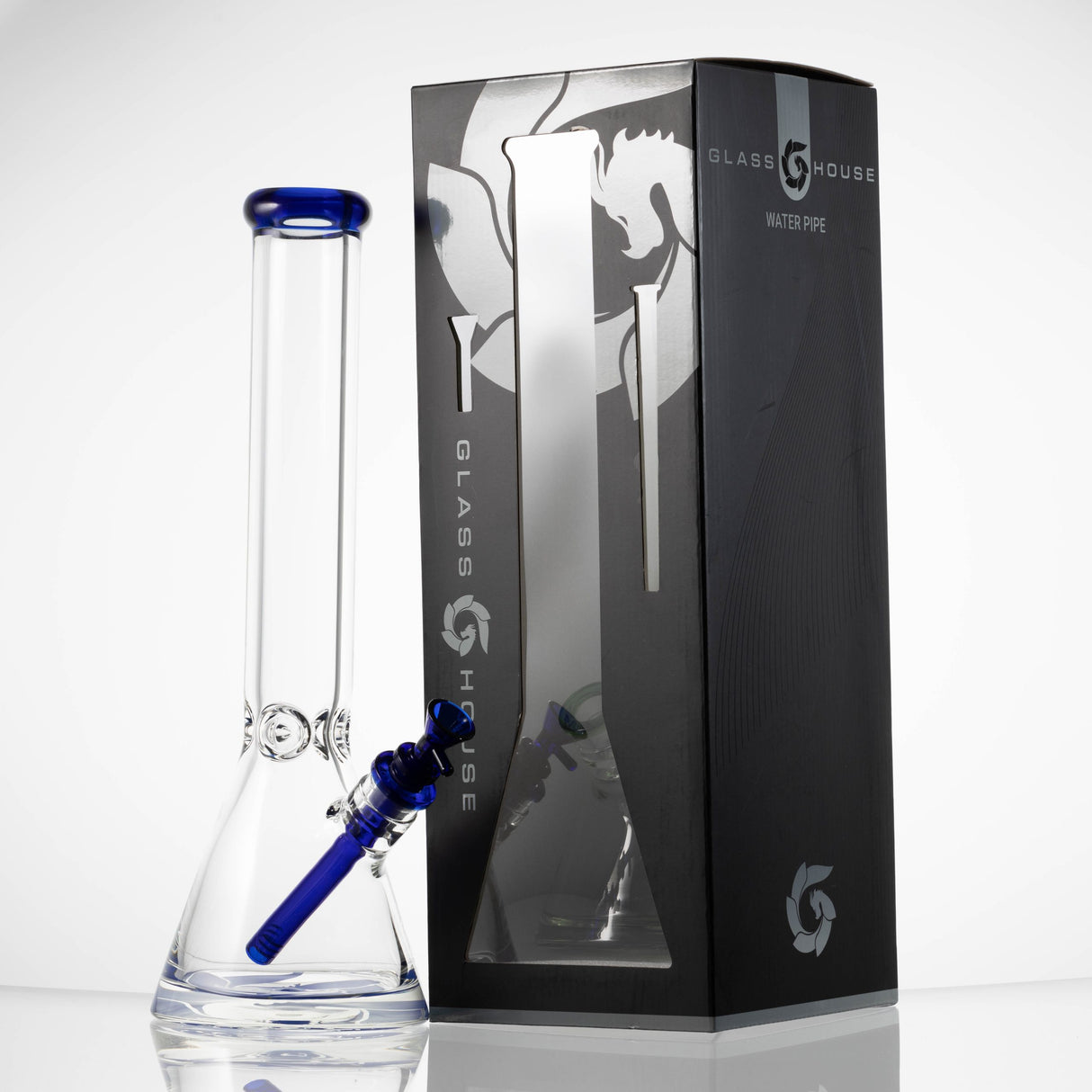 16" Beaker W Color Downstem - Glass House