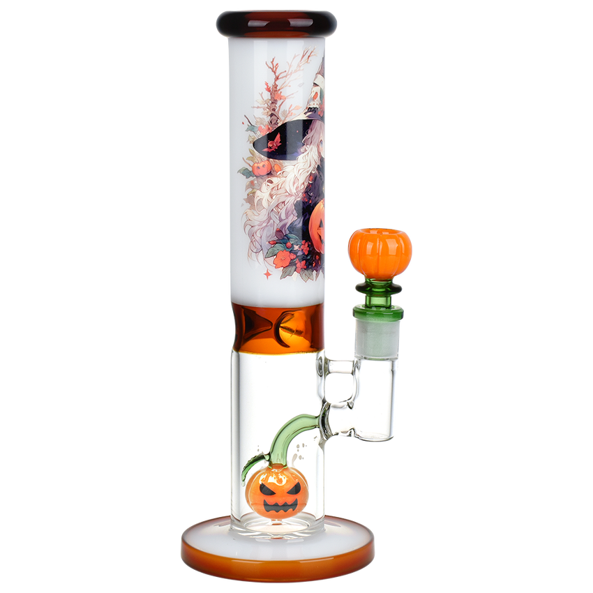 9.75" Anime Halloween Straight Tube Glass Water Pipe 14mm F - Pulsar
