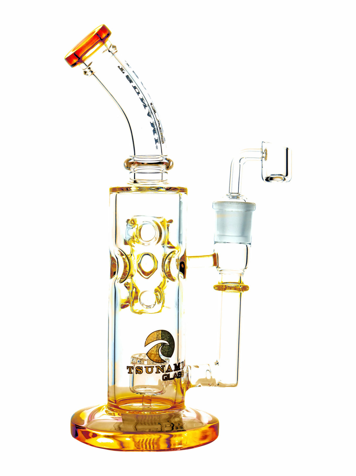 Amber 11-Inch Tsunami Swiss Perc Concentrate Water Pipe