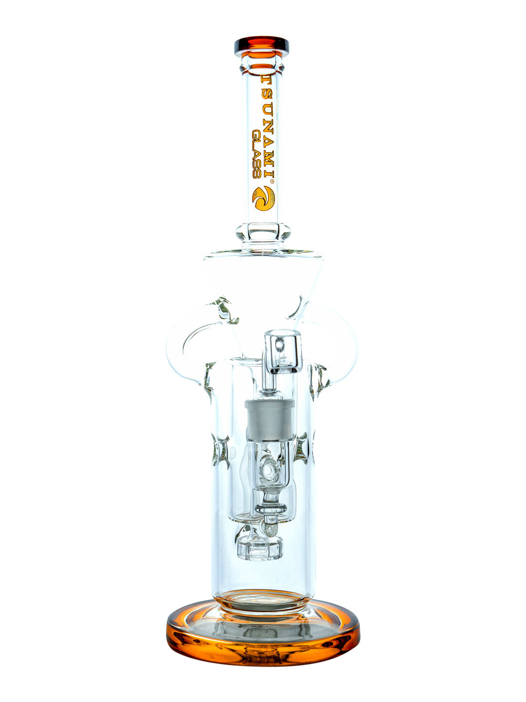 Amber 13" Tsunami Concentrate Rig Shower Head Swiss Recycler WP