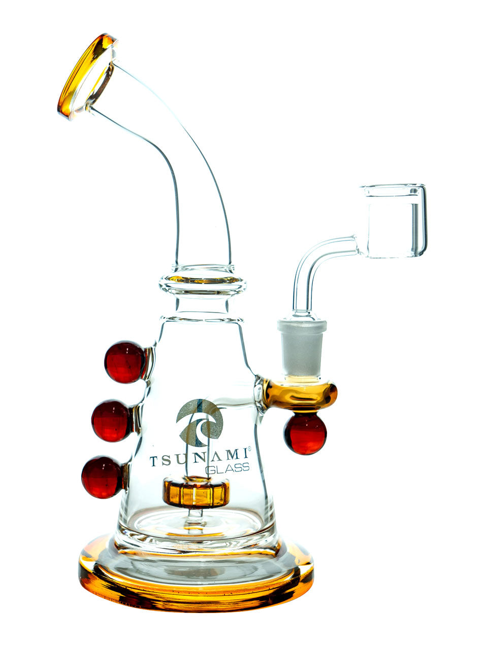 Amber Tsunami 9" Showerhead Marble Concentrate Glass Water Pipe
