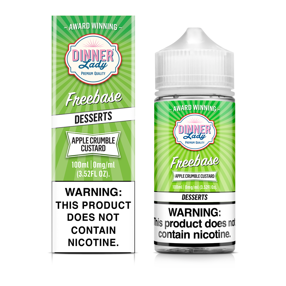 Apple Crumble Custard Freebase E-Liquid 100ML - Dinner Lady