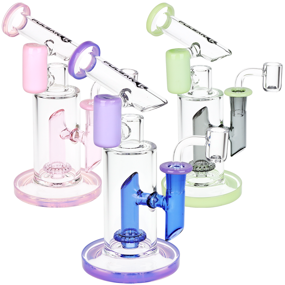 Bicolor Fractured Tower Glass Dab Rig 8" 14mm F - Pulsar