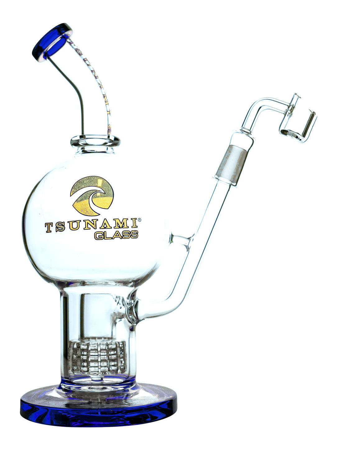 Blue 11" Tsunami Globe Dab Rig – Shower Head Perc