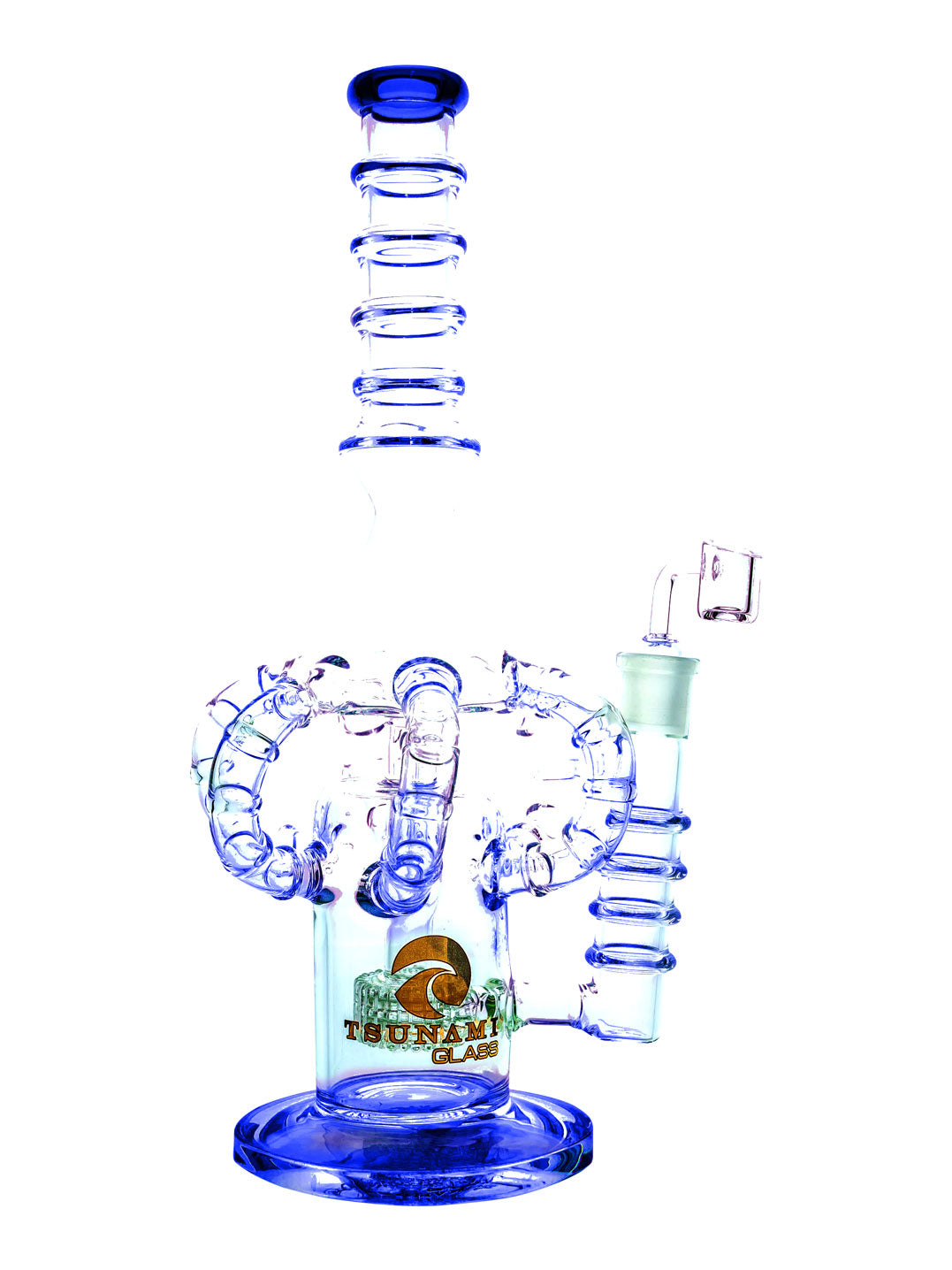 Blue 14" Tsunami Shower Head Octopus Concentrate Rig