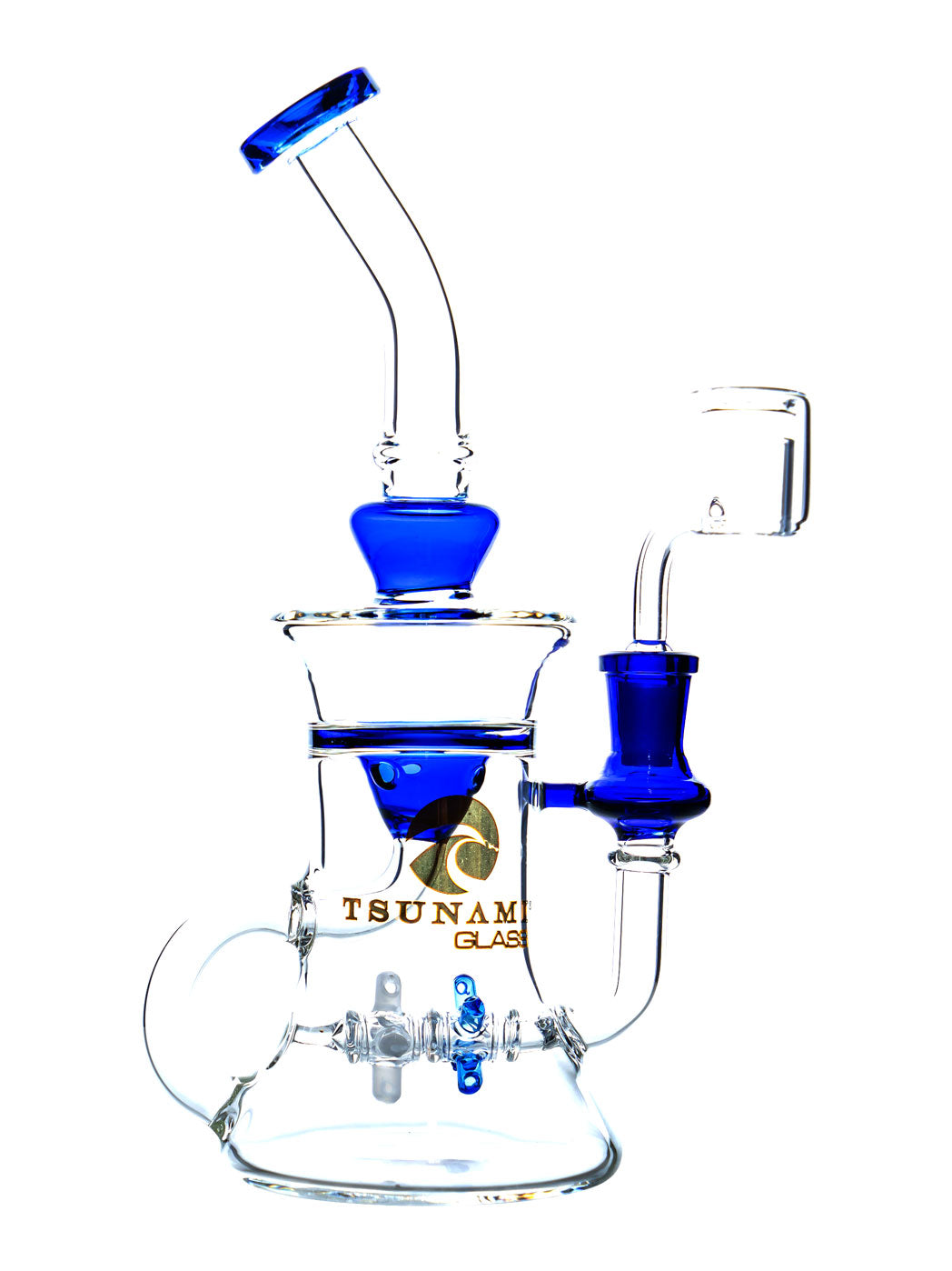 Blue 9" Tsunami Concentrate Rig – Propeller Recycler Water Pipe