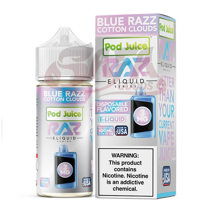 Blue Razz Cotton Clouds Raz FB E-Liquids 100ML Bottles