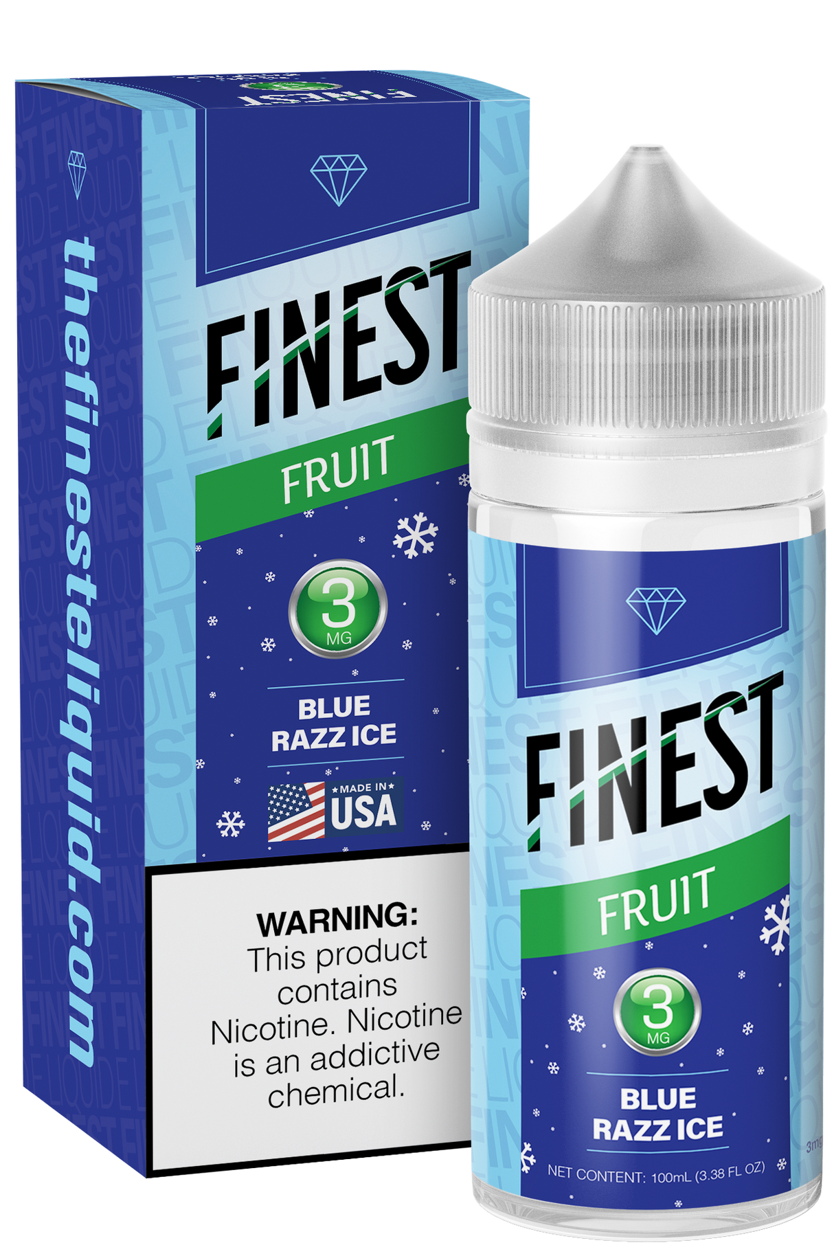 Blue Razz Ice Freebase E-Liquid Fruit Edition 100ML - The Finest