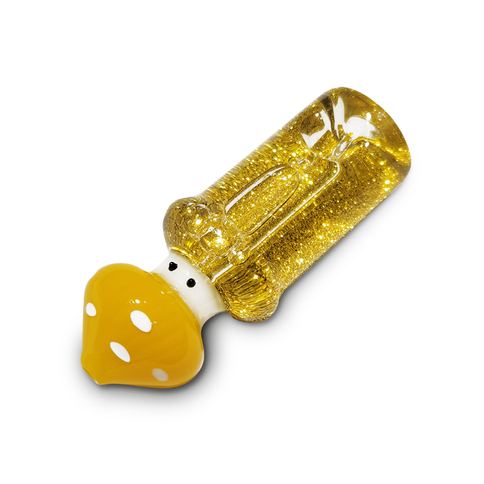 Glitter Mushroom Hand Pipe w/ Eyes