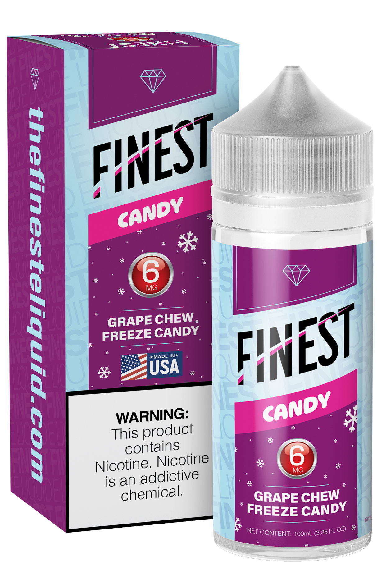 Grape Chew Freeze Candy Freebase E-Liquid Candy Edition 100ML - The Finest