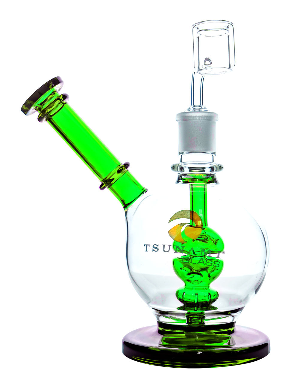 Green 8" Tsunami Concentrate Rig – Shower Head Side Neck Dome WP