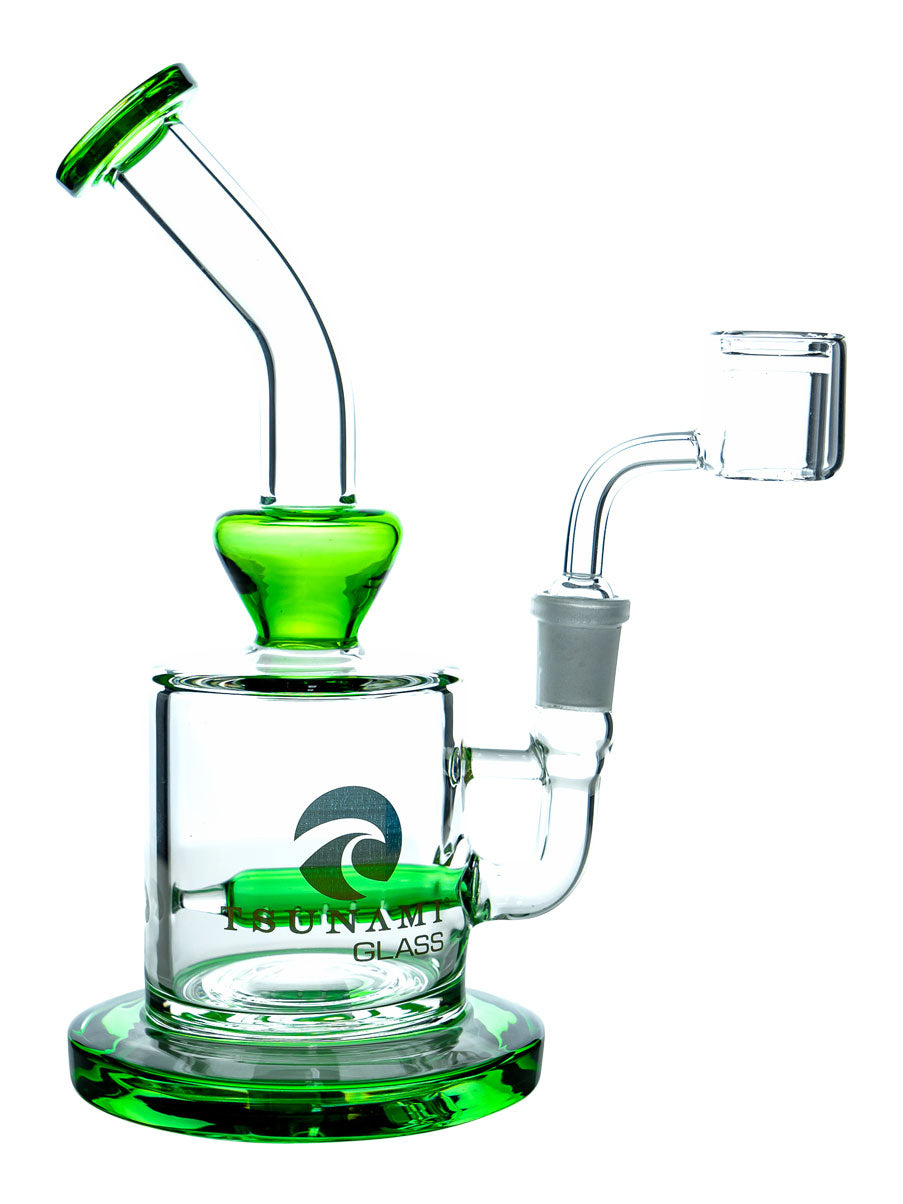 Green 8" Tsunami Inline Concentrate Rig Glass Water Pipe