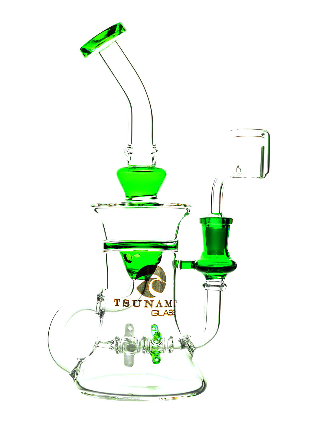 Green 9" Tsunami Concentrate Rig – Propeller Recycler Water Pipe