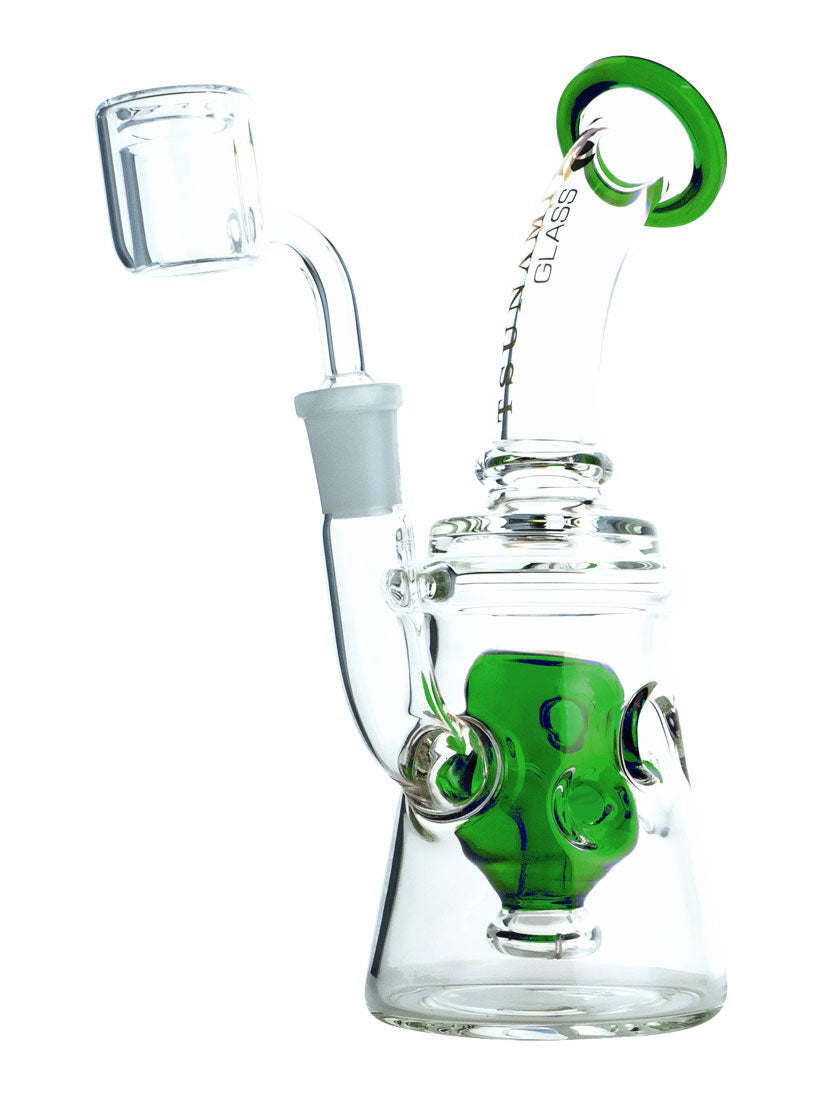 Green 9" Tsunami Showerhead Swiss Concentrate Rig