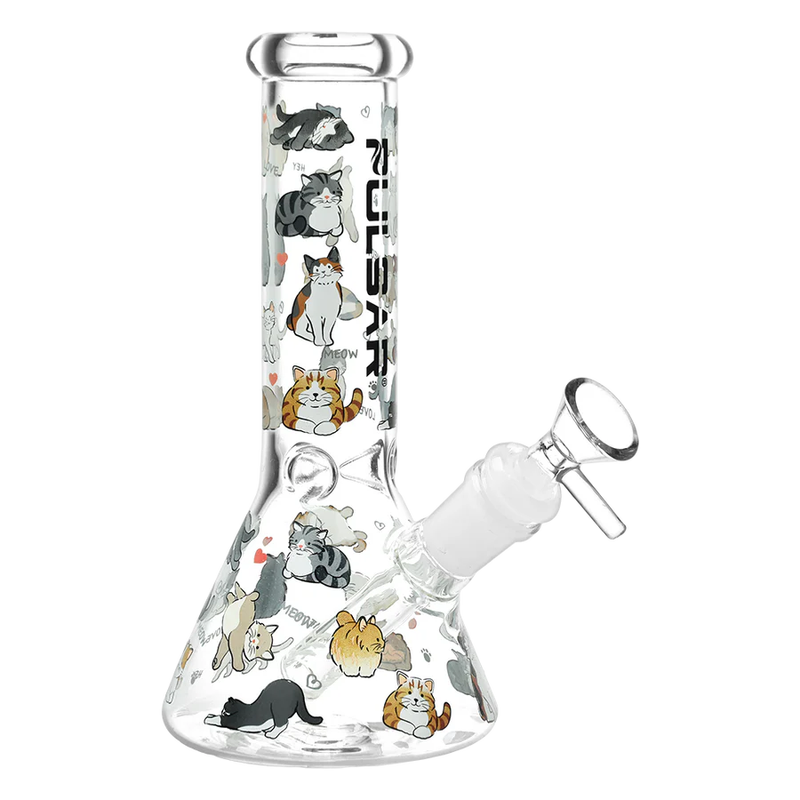 Kitten Corral Glass Beaker Water Pipe - 7.75" - 14mm F - Pulsar
