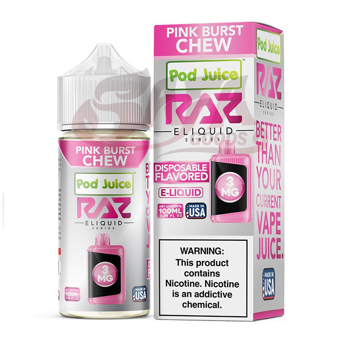 Pink Burst Chew Raz FB E-Liquids 100ML Bottles