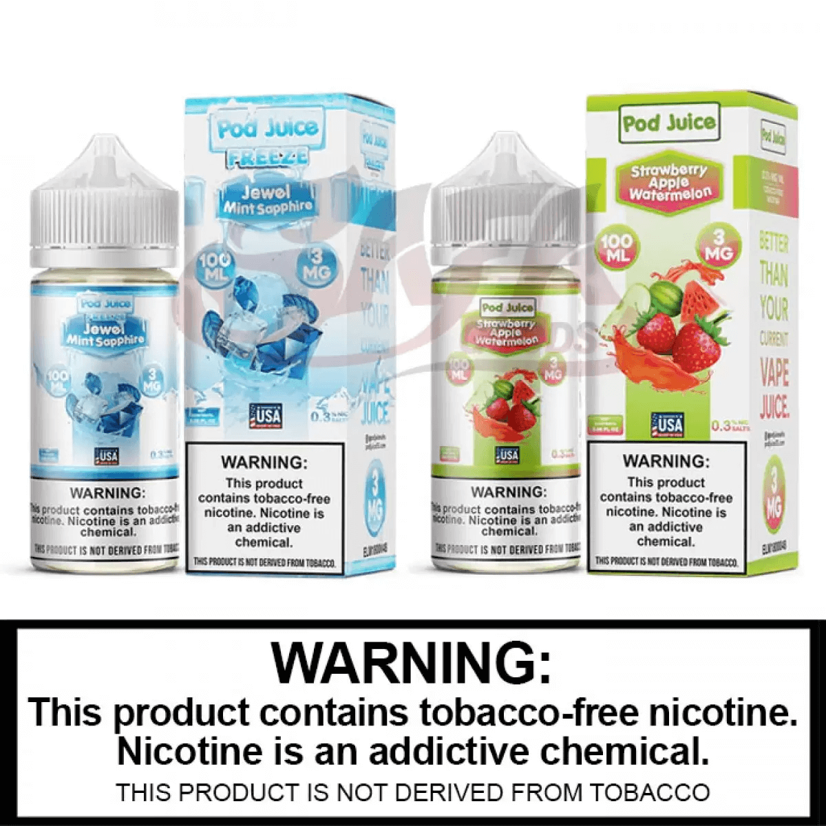 Pod Juice Tobacco-Free Freebase Bottles 100ML