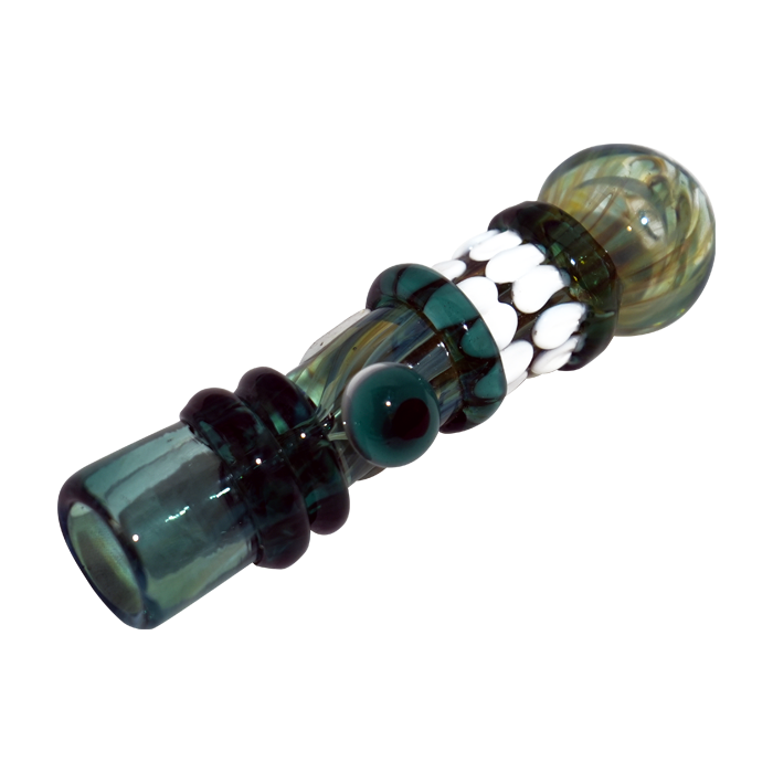 Premium Thick Glass Spoon Pipe – Cane Detail