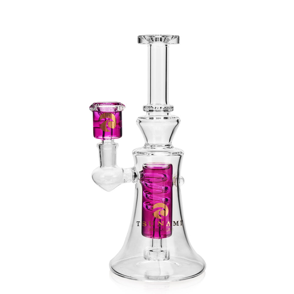 Purple 8" Tsunami Swirl Glycerine Water Pipe