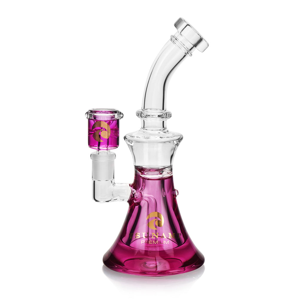 Purple 9" Tsunami Curved Neck Glycerine Water Pipe