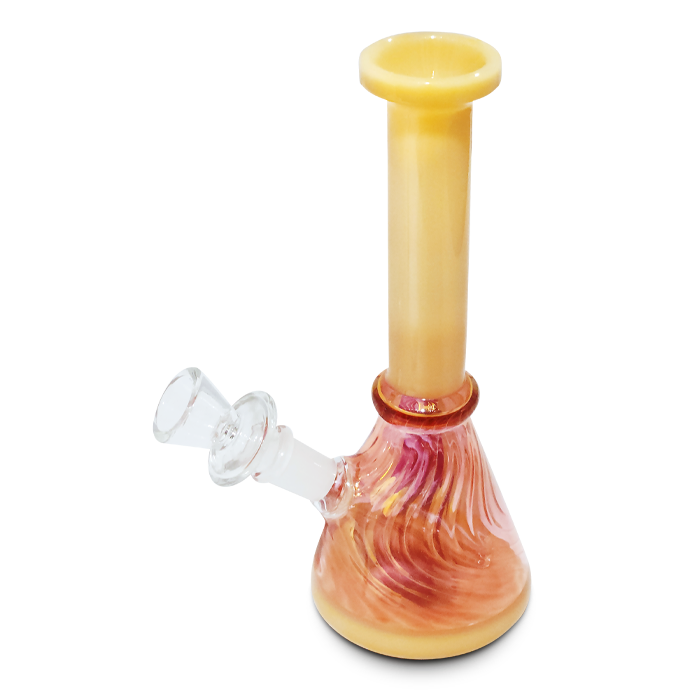 Small Glass Water Pipe Beaker – Solid Finish (Asst. Colors)