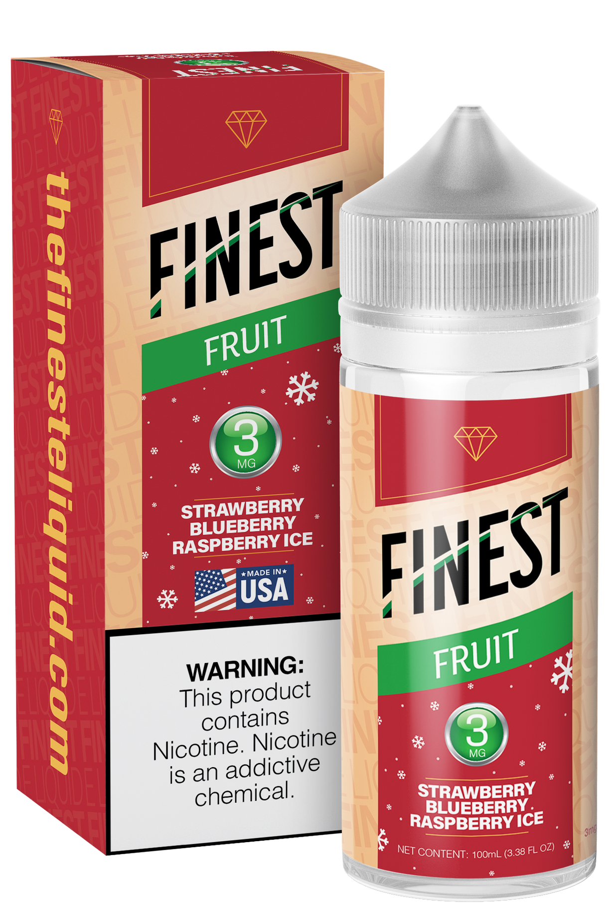 Strawberry Blueberry Raspberry Ice Freebase E-Liquid Fruit Edition 100ML - The Finest