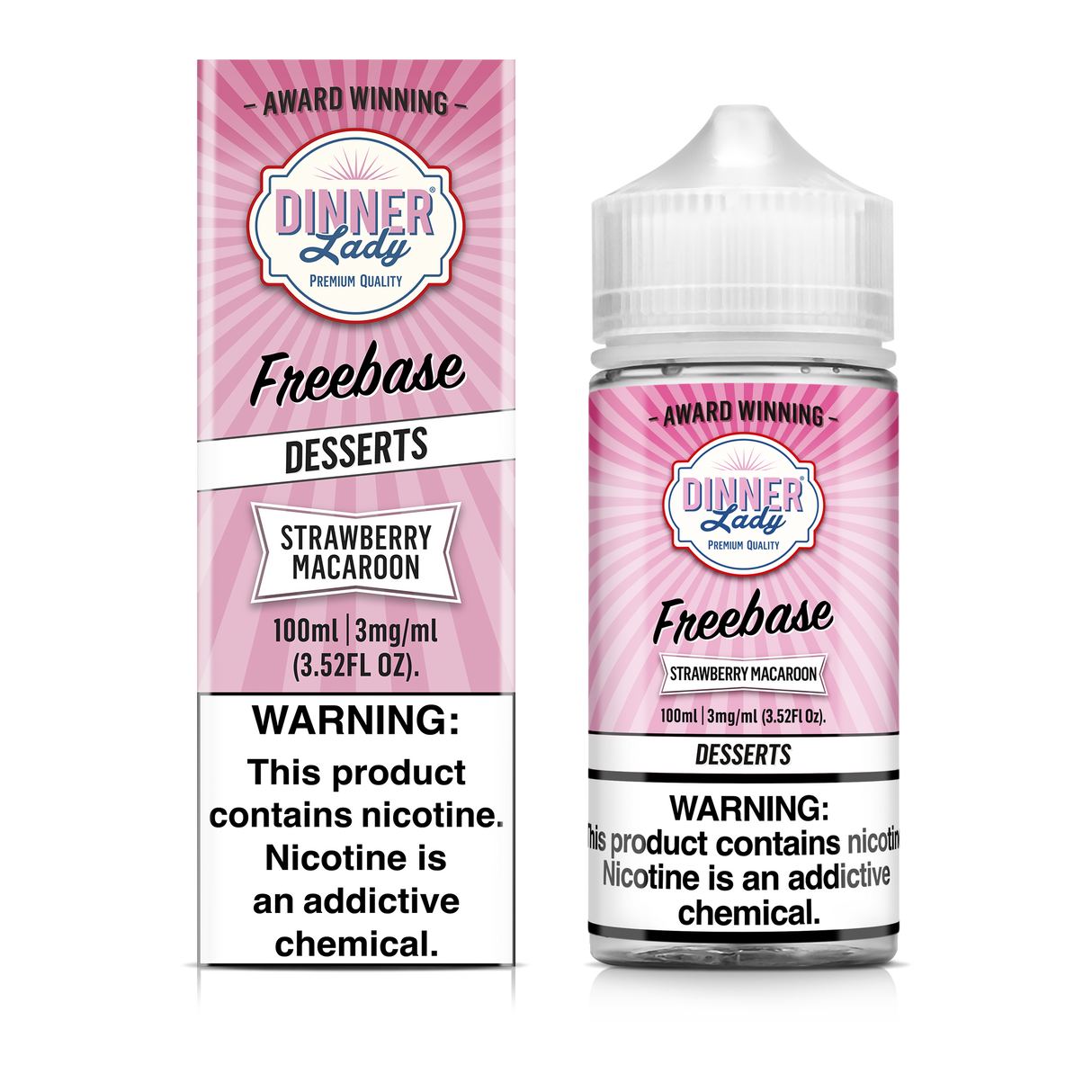 Strawberry Macaroon Freebase E-Liquid 100ML - Dinner Lady