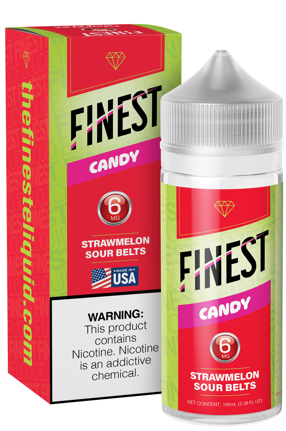Strawmelon Sour Belts Freebase E-Liquid Candy Edition 100ML - The Finest