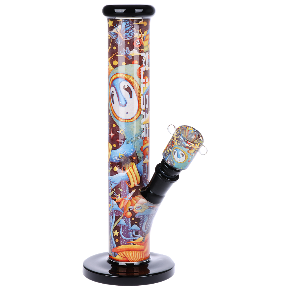The World was Mad Inside Print Straight Tube Glass Water Pipe 11.25" - Pulsar