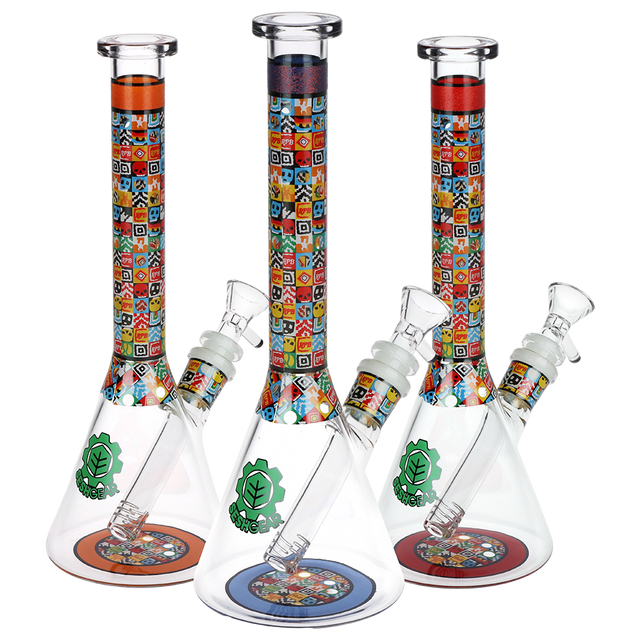 10" Icon Blocks Pattern Beaker Water Pipe 14mm F – SeshGear