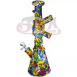 11" Silicone Water Pipe – Beaker Rifle – Assorted Graphics