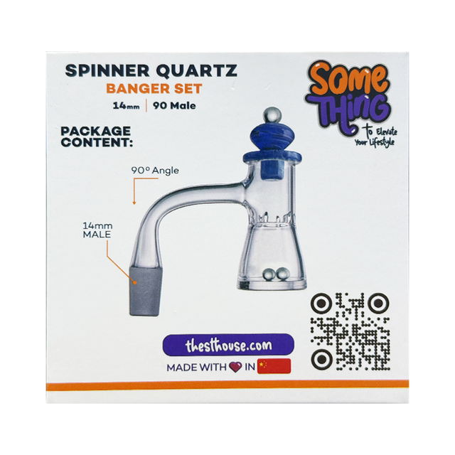 14mm/90 Spinner Quartz Carbcap Balls Banger – Something