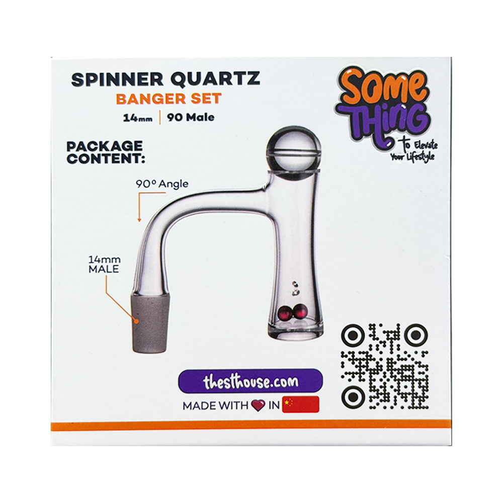 14mm/90 Spinner Quartz Middle Balls Banger – Something
