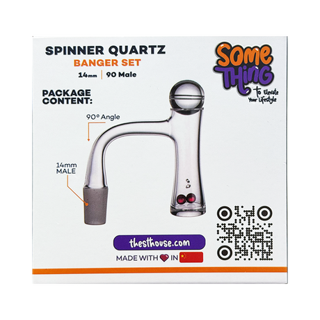 14mm/90 Spinner Quartz Middle Balls Banger – Something