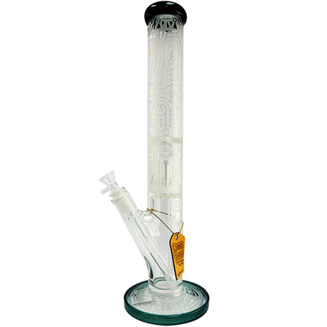 17" Waterpipe W Sand Blasted Perc Design - Something Glass