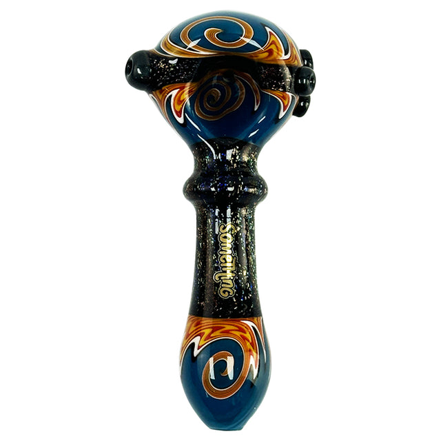 4.5" Black Shade Printed Design - Something Glass Handpipe