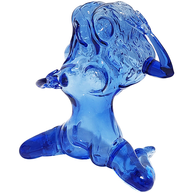4" Glass Hand Pipe – Transparent Lady Design