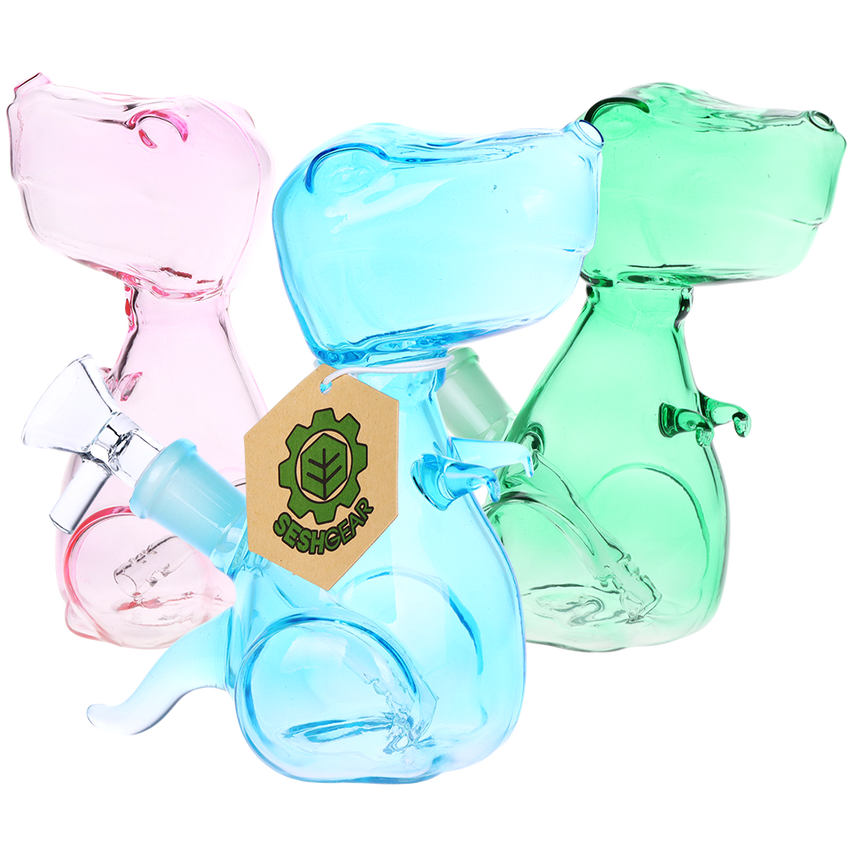 5.75" T-Rexxin On Em Glass Water Pipe – 14mm F – Colors Vary