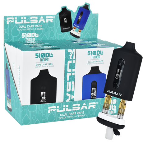 510 DL Tandem Dual Cartridge Vaporizer [6PC] Assorted Colors - Pulsar