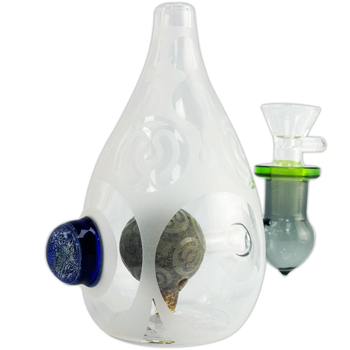 5" Waterpipe W Alien Egg Design - Something Glass