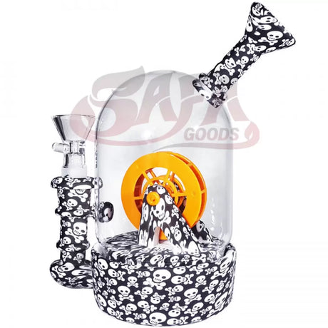 6 Inch Water Wheel Silicone Water Pipe (Graphic Designs)