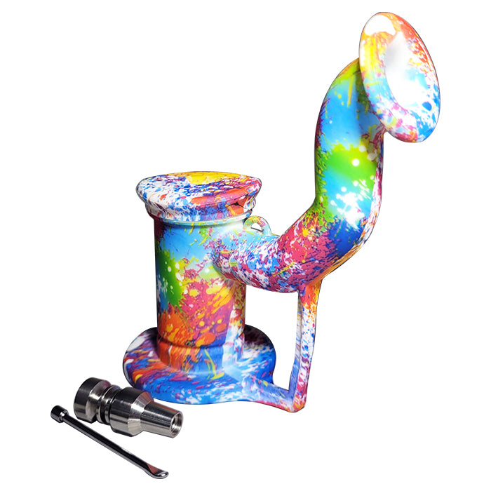 6" Silicone Dab Rig with Nail – Assorted Colors & Designs
