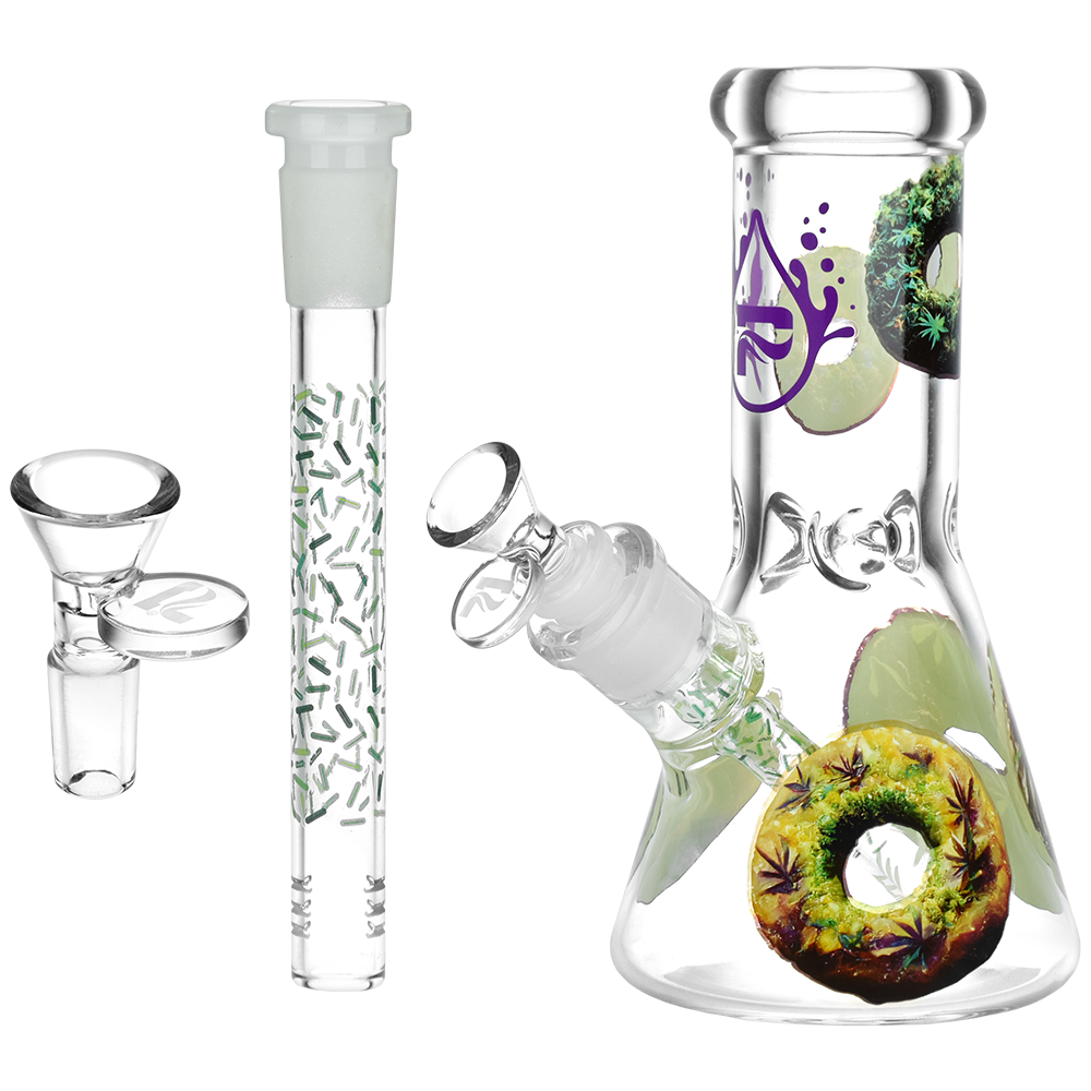 7.75" Forbidden Donuts Design Series Glass Beaker Water Pipe - Pulsar