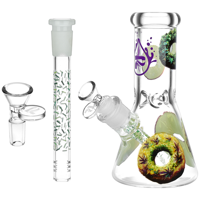 7.75" Forbidden Donuts Design Series Glass Beaker Water Pipe - Pulsar