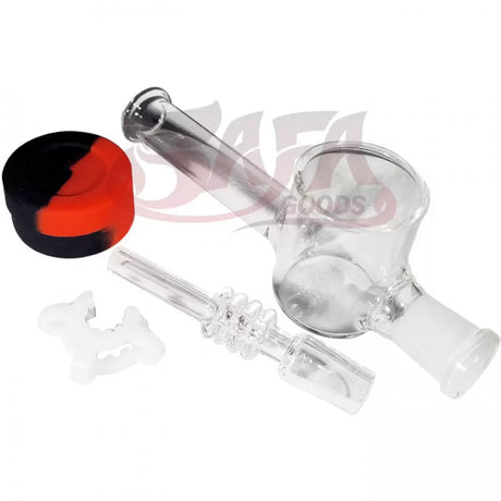 8-Inch Glass Nectar Collector – 14mm Quartz, 10mm Container