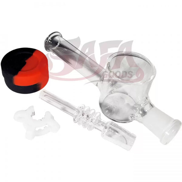8-Inch Glass Nectar Collector – 14mm Quartz, 10mm Container