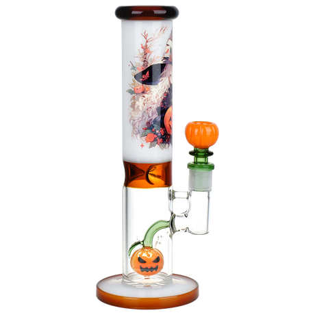 9.75" Anime Halloween Straight Tube Glass Water Pipe 14mm F - Pulsar