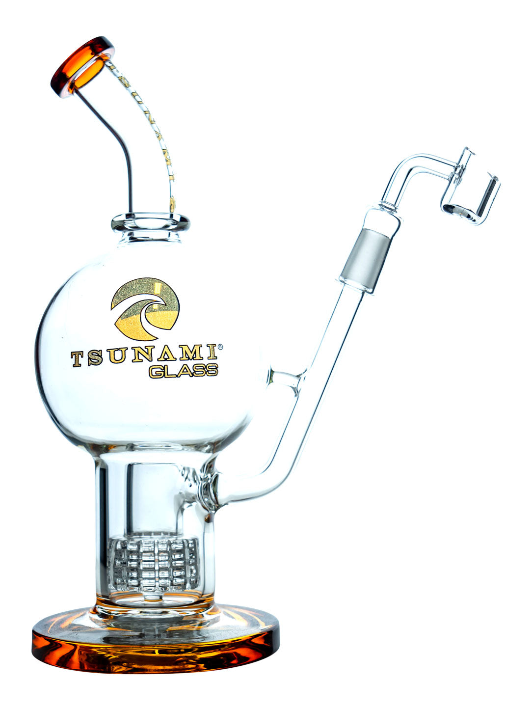 Amber 11" Tsunami Globe Dab Rig – Shower Head Perc